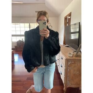 Vintage Wilson’s leather rabbit, fur jacket, medium